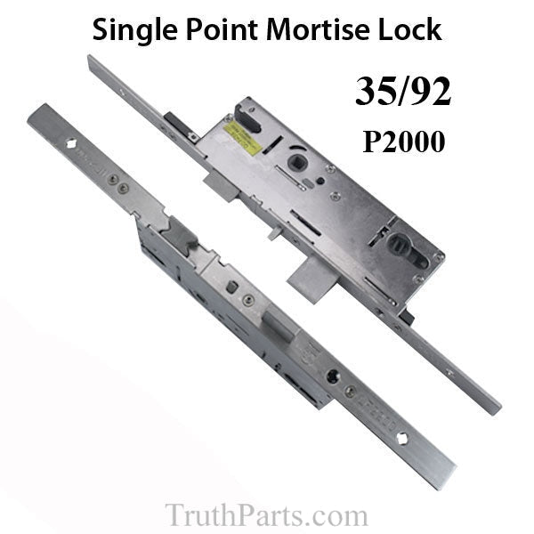 20mm P2000 Active 35/92 SPL Mortise Lock Body, American Vers