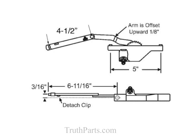 Rear Mount Dyad Operator, 4-1/2 inch holes, Left Hand - Chestnut Bronz